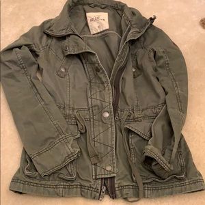 Hollister olive green twill jacket